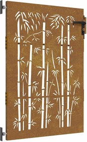 vidaXL bambuszmintás corten acél kerti kapu 85 x 125 cm