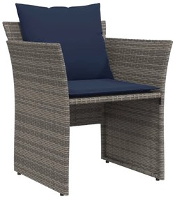 szürke polyrattan kerti szék lábtartóval