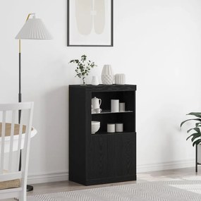 LED világítással ellátott fekete tölgyelő szekrény 60,5x37x100 cm