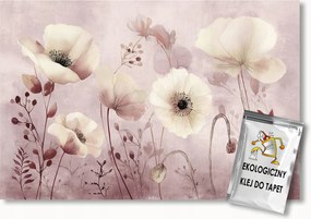 Fotótapéta Flizelina Akvarell Növények Virágok Rózsa Shabby Chic 350x250 ragasztó