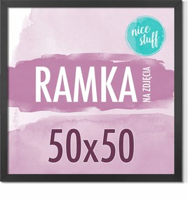 Keret 50x50 Képkeret 50x50 Négyzet alakú képkeret fekete Mdf