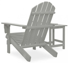 szürke tömör fenyőfa kerti adirondack szék asztallal