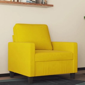 sárga bársony kanapéfotel 60 cm