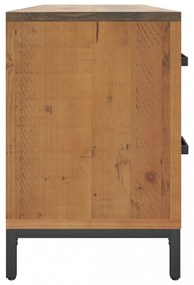 barna tömör újrahasznosított fenyőfa tárolópad 110 x 35 x 45 cm