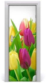 Ajtóposzter öntapadós virágok tulipán 85x205 cm