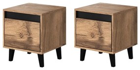 KÉSZLET 2x Éjjeliszekrény NORD 45x40 cm wotan tölgy/antracit