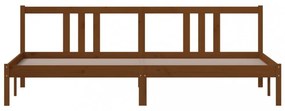 mézbarna tömör fa ágykeret 200x200 cm
