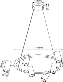 Brilagi - SELE kábeles függeszték 6xGU10/30W/230V fehér