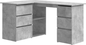 vidaXL szürke szerelt fa sarok íróasztal 145 x 100 x 76 cm