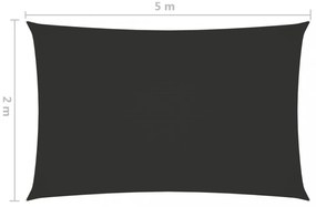 antracitszürke téglalap alakú oxford-szövet napvitorla 2 x 5 m