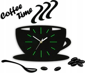 Falióra a konyhába Öntapadós Csésze Csendes Fekete konyhába nappaliba