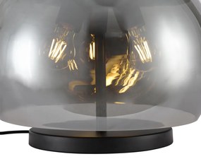 Design asztali lámpa fekete füstüveggel, 3 égős - Bino