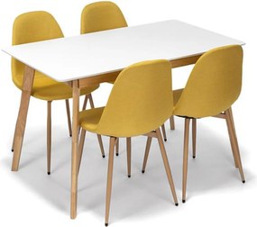 AVENBERG CITRINE Étkezőgarnitúra 4x szék + asztal 120 cm