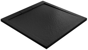 Rea Grand Black, ásványkőből készült zuhanytálca 90x90x3,5 cm, REA-K4595