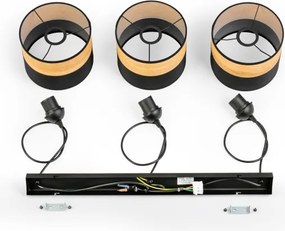 ALBA kábeles függeszték 3xE27/15W/230V fekete/barna