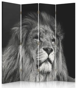 Gario Paraván Lion fekete-fehérben Méret: 145 x 170 cm, Kivitelezés: Klasszikus paraván