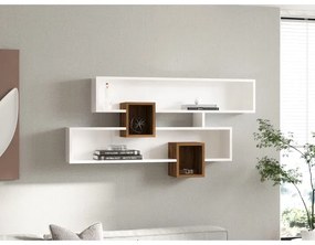 KAREN falipolc 120x72,2 cm fehér/dió