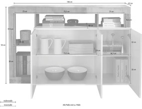 Komód LENOR fehér/barna