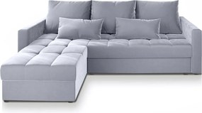 AKCIÓ világosszürke kihúzható sarokkanapé ZENOVA 220x140 cm, kétoldalas II. osztály
