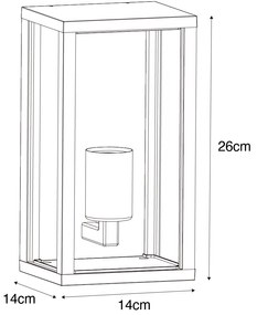 Kültéri fali lámpa fekete füstüveggel 26 cm IP44 - Charlois