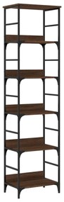 barna tölgyszínű szerelt fa könyvespolc 50 x 33 x 188,5 cm