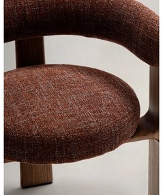 Barna kőrisfa karfás étkezőfotel Granite – Kave Home