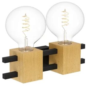 Eglo 390192 - Fali lámpa LEVANTARA 2xE27/40W/230V fekete/barna