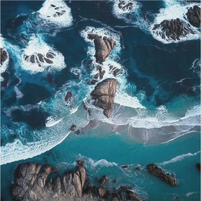 Flizelin tapéta Divatos 3D fali ragasztó Óceáni hullámok 250x250 Ragasztó