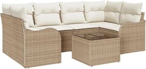 vidaXL Kerti Kanapé Szett Bézs 55 x 55 x 37 cm polirattan