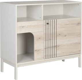 Komód FROST 100x90 cm fehér, alpesi tölgy dekorációval