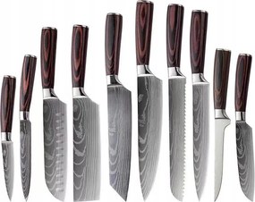 Japán Késkészlet Damaszkuszi Acél Készlet 10db-os