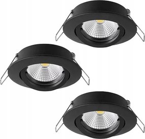 Tedo 1 kerek Led süllyesztett lámpa szett, 14,4 W, fekete, meleg fehér