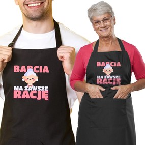 Konyhai kötény fekete ideális ajándék "Nagyinak igaza van"