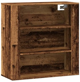 antik fa színű szerelt fa faliszekrény 80x33x80 cm