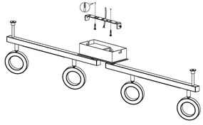 Eglo 96182 - CARDILLIO 1 spotlámpa 4xLED/3,2W + 2xLED/3,3W/230V