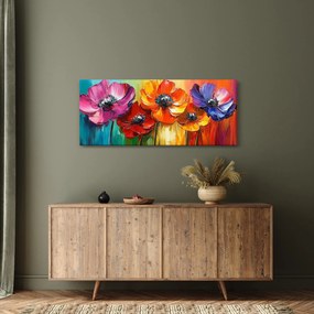 Kép - Öt színes virág (120x50 cm)