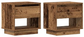 Éjjeli asztal 2 db Régi fa 45x34x45 cm Mérnökelt fa