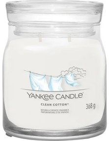 Yankee Candle Signature Clean Cotton  illatos gyertya közepes üvegben, 368 g, M