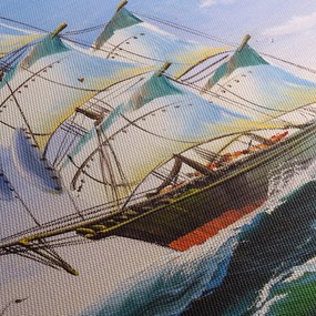 Kép egy hajóról a hullámokon (120x50 cm)