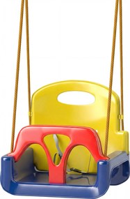 Outsunny 3 az 1-ben babahinta, állítható kötél, levehető háttámla, T-rúd, biztonsági öv, beltéri/kültéri, sötétkék | Aosom