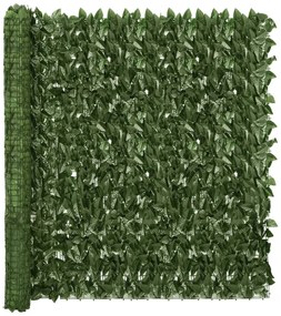 sötétzöld leveles erkélyparaván 400 x 150 cm