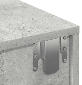 Falipolc fiókokkal betonszürke 80x33x17 cm műszaki fa