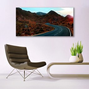 Üvegkép falra Desert Mountain Road 125x50 cm