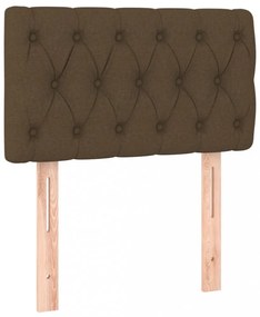 sötétbarna szövet LED-es fejtámla 80 x 7 x 78/88 cm