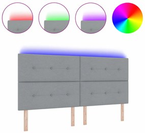 LED Fejtámla Világosszürke 100 cm Szövet