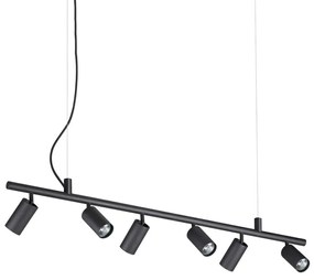 Ideal Lux - LED Csillár zsinóron DYNAMITE 6xGU10/7W/230V fekete