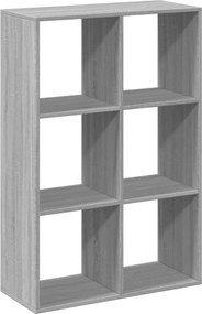 vidaXL szürke sonoma szerelt fa elválasztó könyvespolc 69,5x29x103,5cm