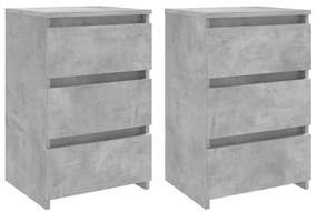 2 db betonszürke szerelt fa éjjeliszekrény 40 x 35 x 62,5 cm
