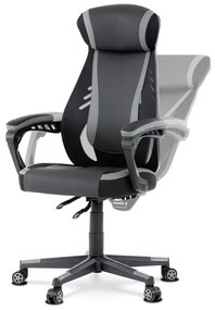 Szürke Ekobőr Gamer Szék, Hinta Mechanikával. KA-Y213 GREY