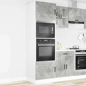 vidaXL Lucca 2 db betonszürke szerelt fa sütőszekrények